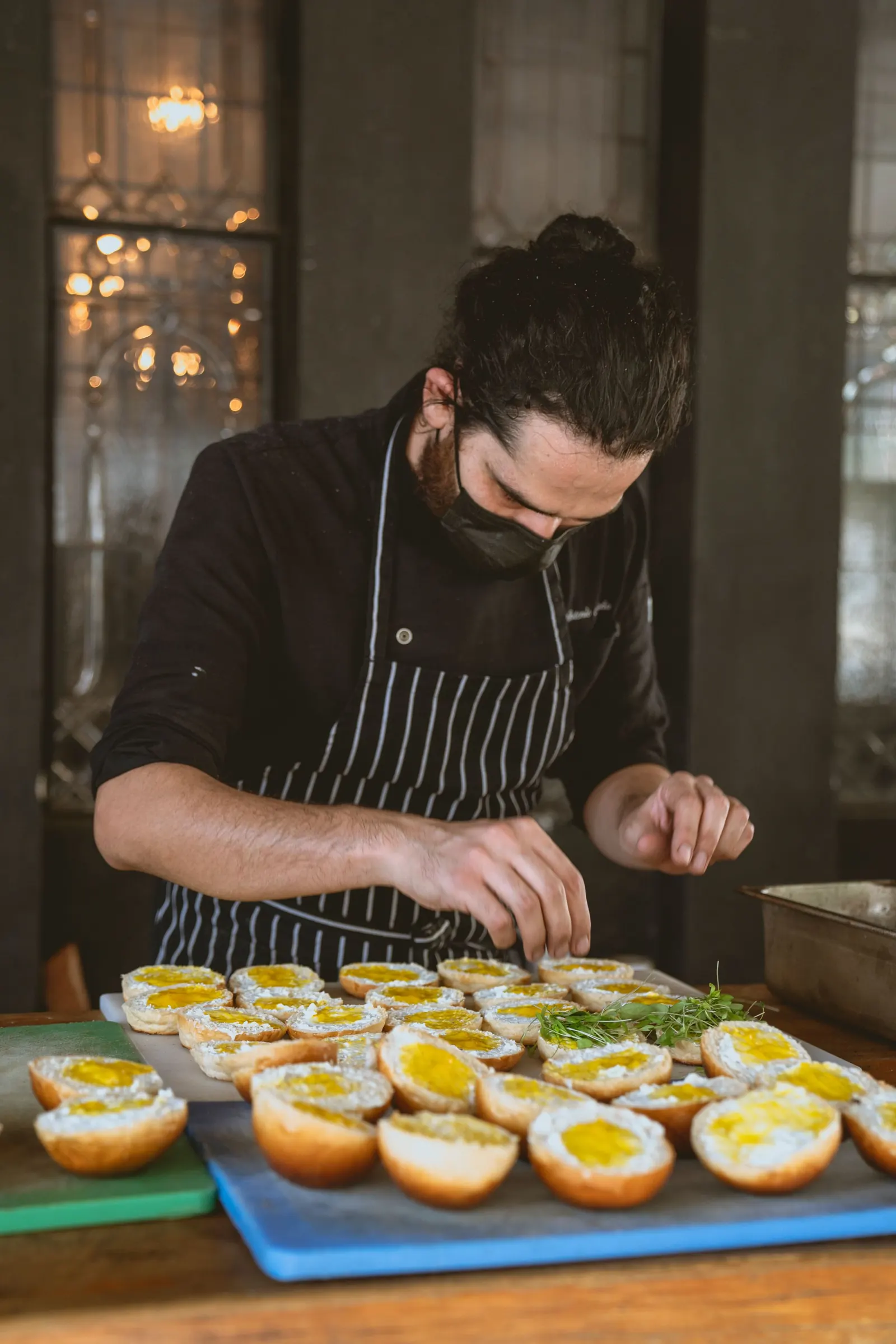 A chef preparing food